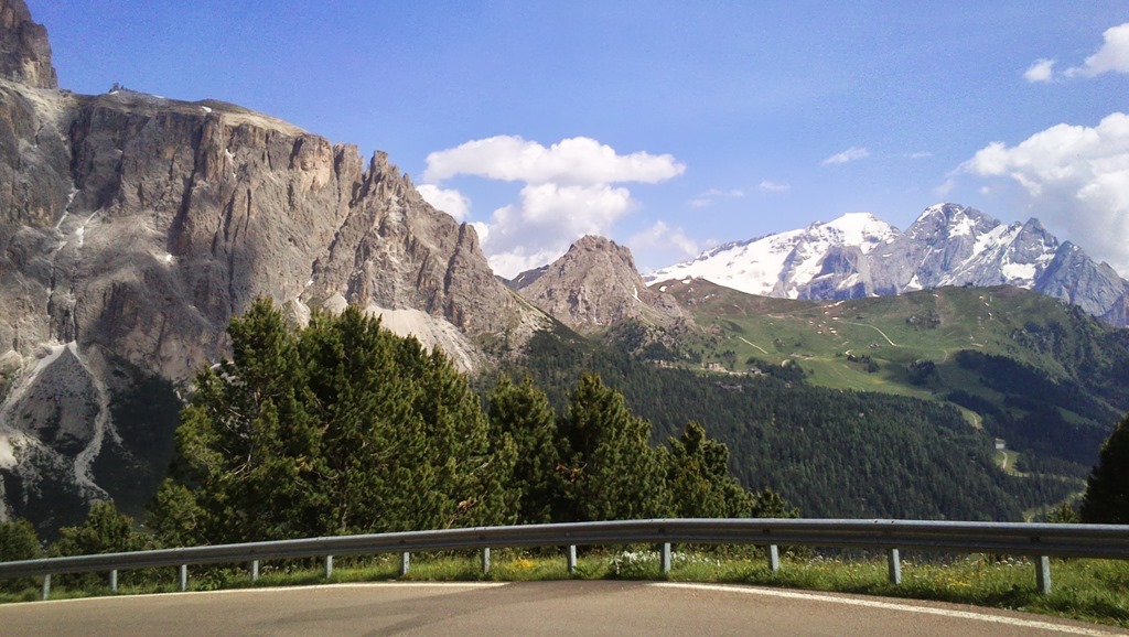 On the slopes of Passo Sella, looking south towards Passo Pordoi