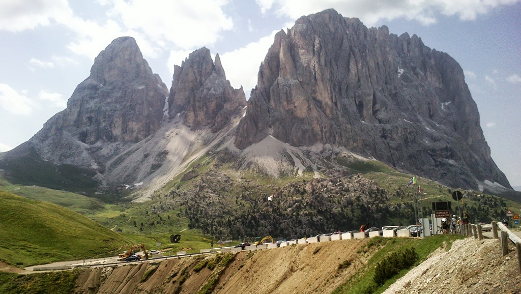 The Langkofel from atop Passo Sella, Sudtirol, Italy