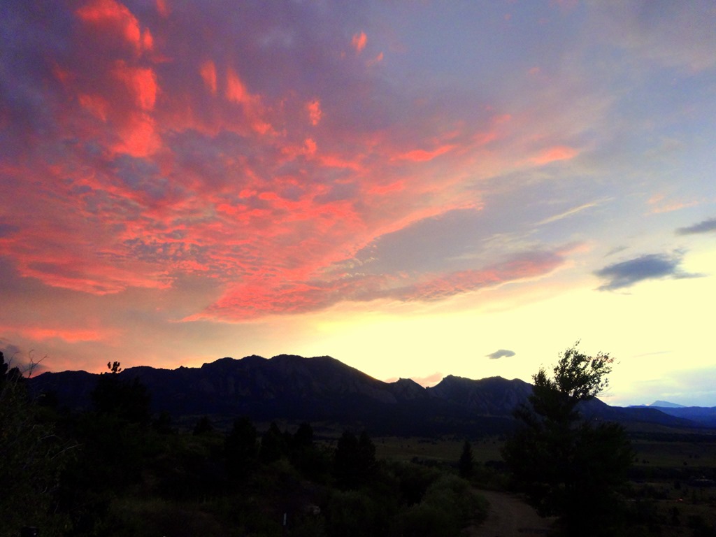 Sunset over the Flatirons from Marshall Mesa