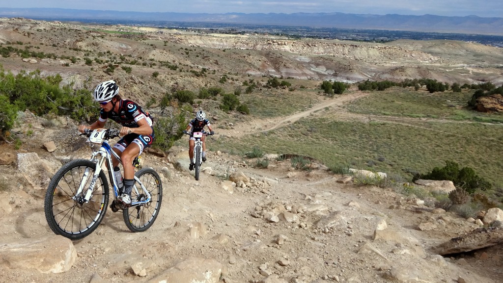 Sam and Deidre riding the Tabuguache trail in Grand Junction the day before the race