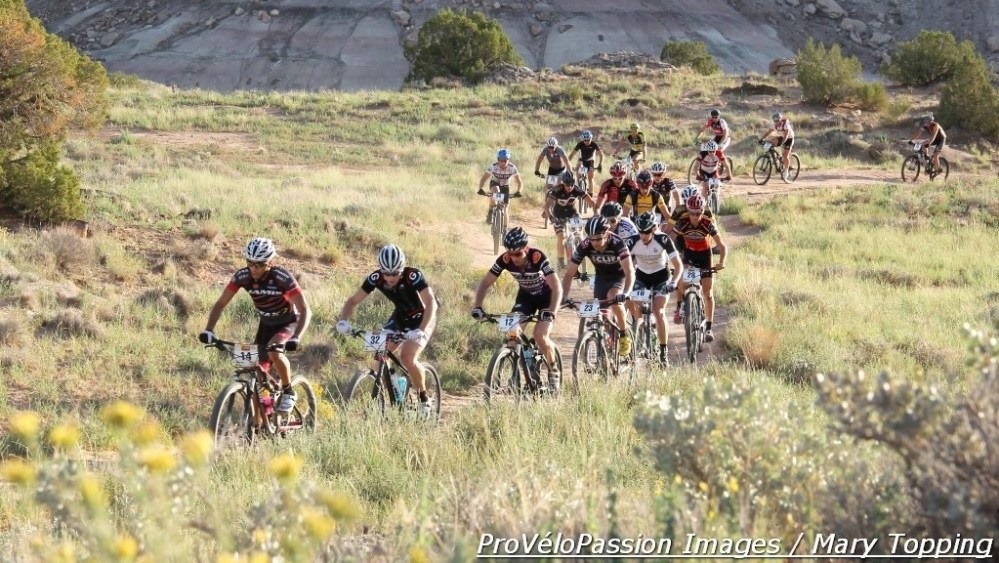 The head of the race early in the . I'm second wheel