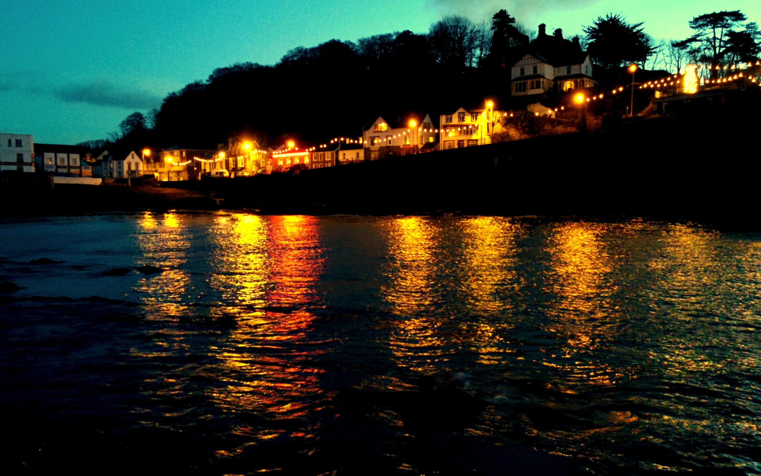 The Seaside at Combe Martin on a dark winters day