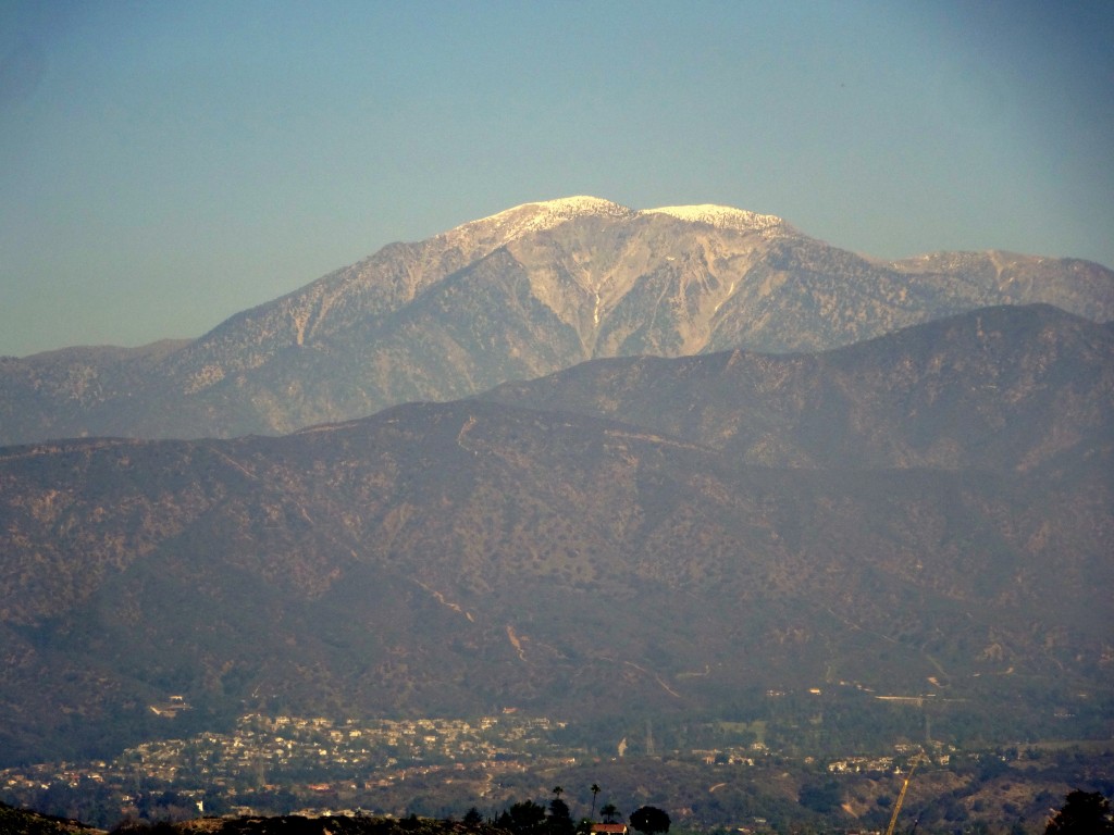 Mount San Antonio, through the smog of LA
