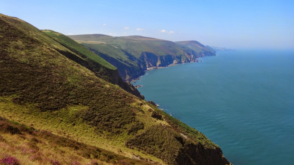 Trentishoe Down is one of the highest points along the coast. This is looking west towards the Hangman Cliffs and Combe Martin
